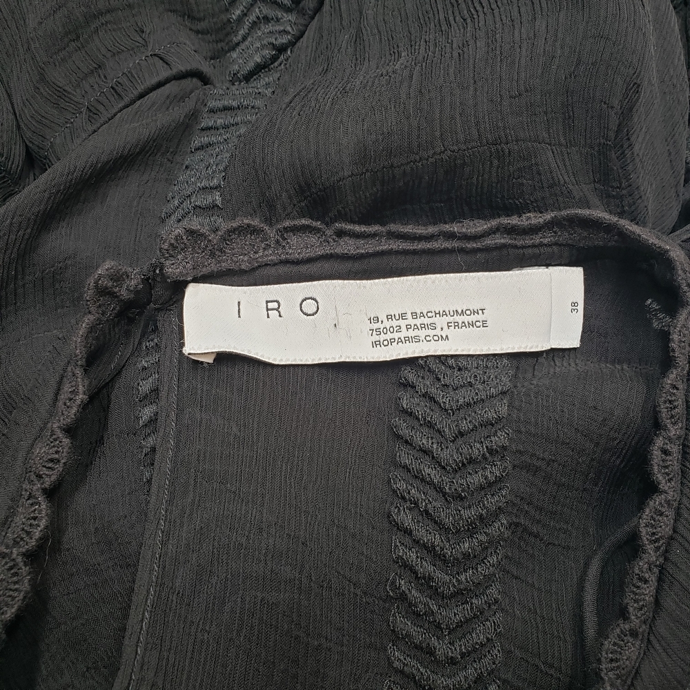 IRO Women's Black Sheer Western Boho Dress Long Sleeves Size 6 - Picture 9 of 16